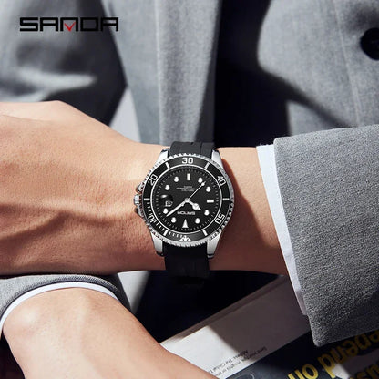 SANDA 7018 Hot Sell Men Quatrz Watch Sport Mens Watches Top Brand Luxury Waterproof Silicone Quartz Clock Men Relogio Masculino