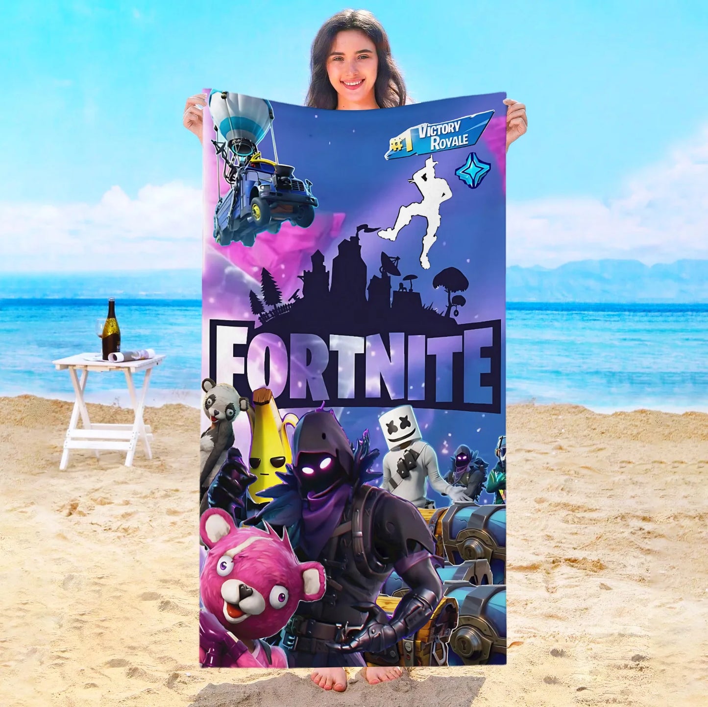 Game F-Fortnites Beach Towel Hotel Towels Bathroom Sauna Spa Playa Travel Swimming Pool For Home Baby Bath Microfiber Gym Shower