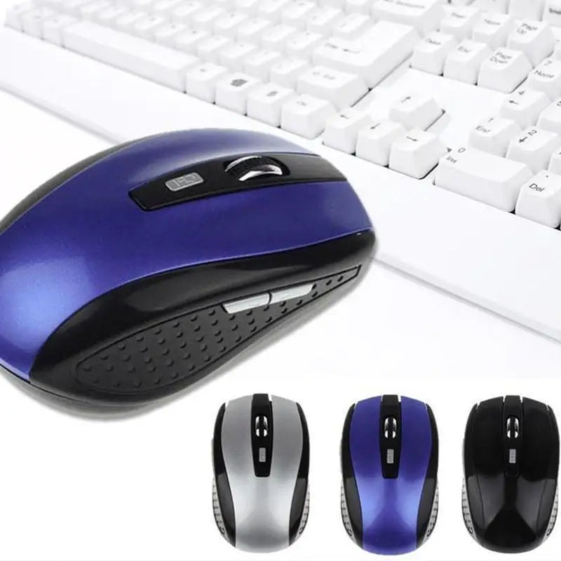 2.4GHz trådlös optisk mus med USB-mottagare för gamers, 6 knappar, för dator, PC och laptop, tillbehör