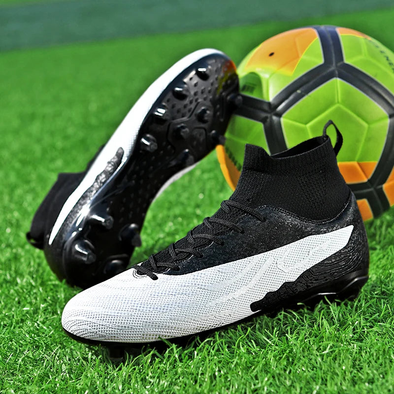Chaussures de football professionnelles pour hommes/femmes, antidérapantes, à crampons FG, respirantes, pour l'entraînement