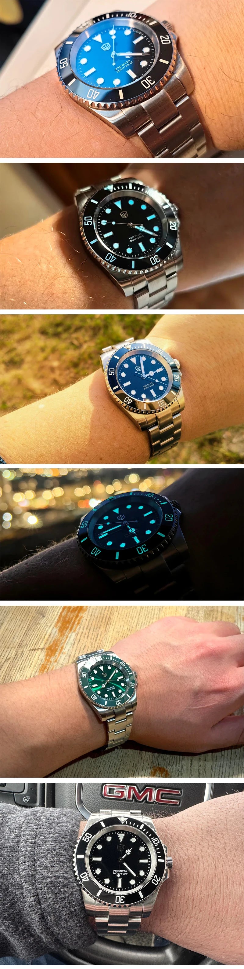 Watchdives WD1680Q V2 Men Watch VH31 Sweep Second Quartz Movement AR Sapphire Luminous BGW9 20Bar Waterproof Steel Wristwatches