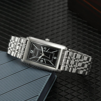 Montre carrée pour homme BERNY – Mouvement à quartz, cadran à chiffres romains, affichage luminescent, boîtier en acier inoxydable 316L – Montre rectangulaire élégante et décontractée