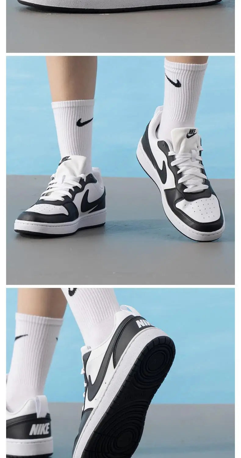 Nike Women's Shoes Court Borough Low (Gs) Cushioned Low-Top Sneakers, Fashionable and Simple Color-Blocking Casual Shoes Dv5456-131