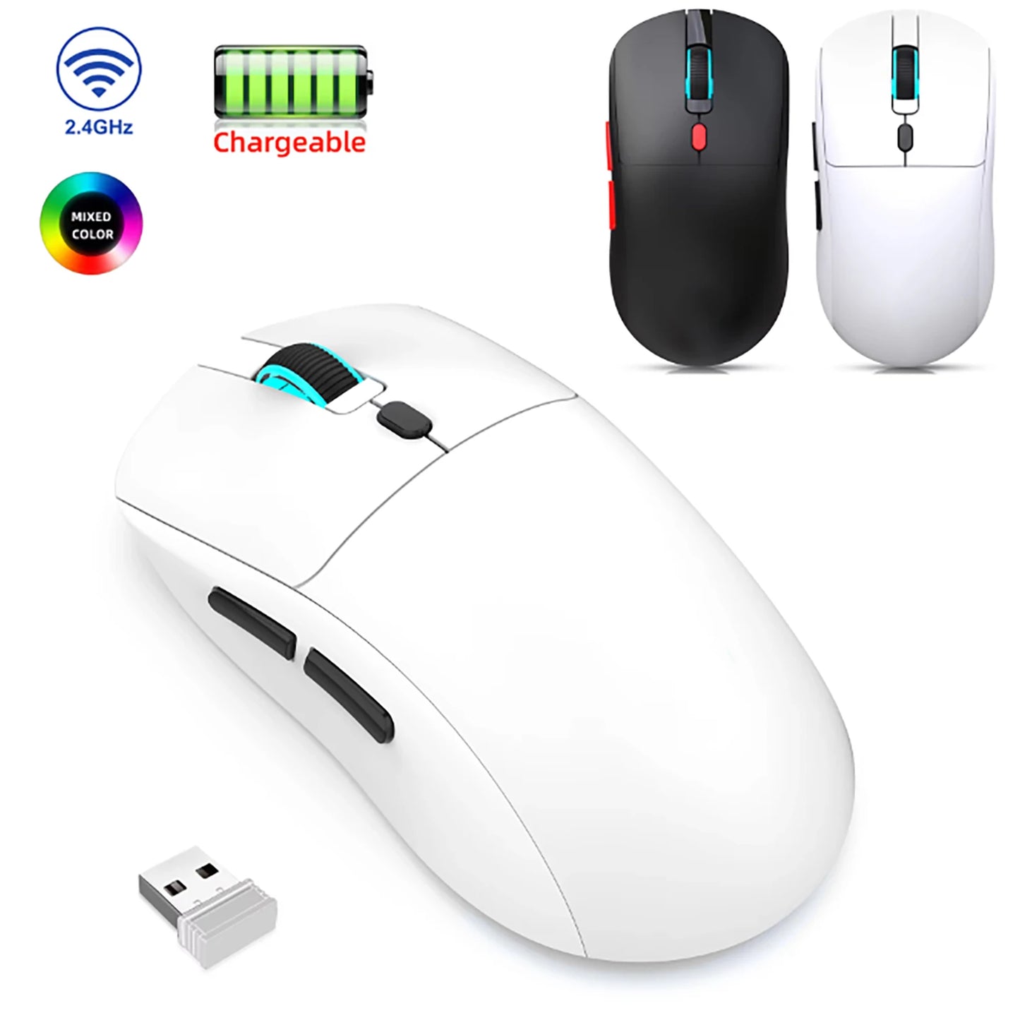 Геймърска Bluetooth мишка, презареждаема Gamer Paw3395, лека ергономична безжична мишка за Esport