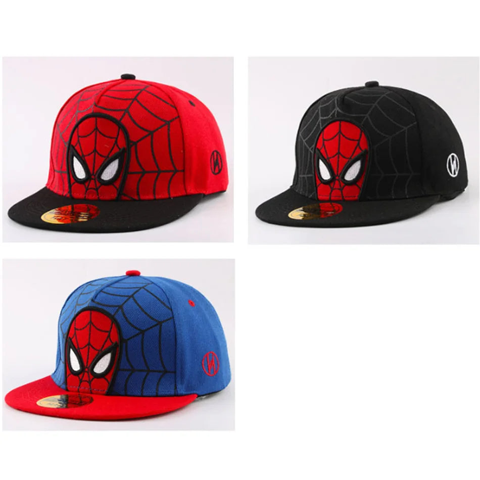 2026 HotAnime Cartoon Spiderman Hats for Kids Toddler  Baseball Cap Spring Snapback Hip Hop Adjustable Caps