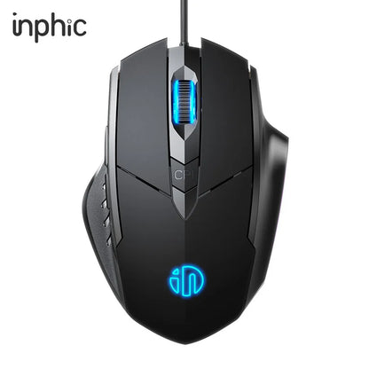 Кабелна мишка Inphic W1 Esports Gaming Mouse, безшумна офис мишка, опция с три или шест бутона