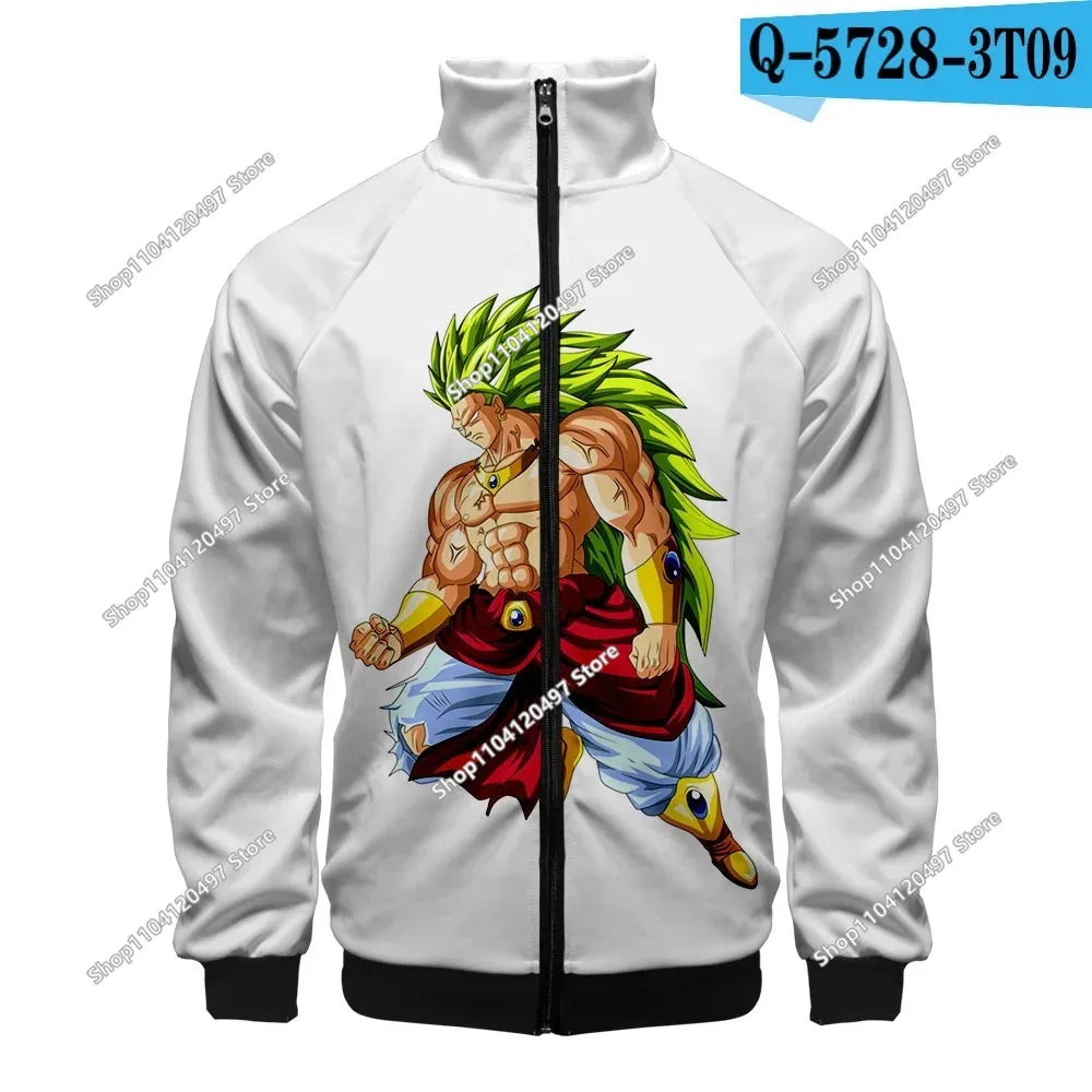 Anime Goku Dragon Ball Jacket Men Women Harajuku Hip Hop Japanese Zip Up Hoodies Goku Clothes Stand Collar Sweatshirt