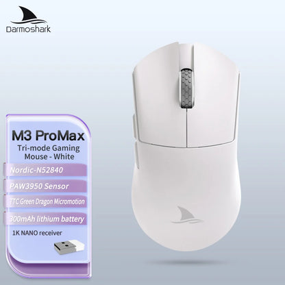 Darmoshark M3Pro -pelihiiri 2.4G BT Wireless Tri-Mode PAW3395 -sensorilla N52840 26000DPI, isokätinen makroajurihiiri pelaamiseen