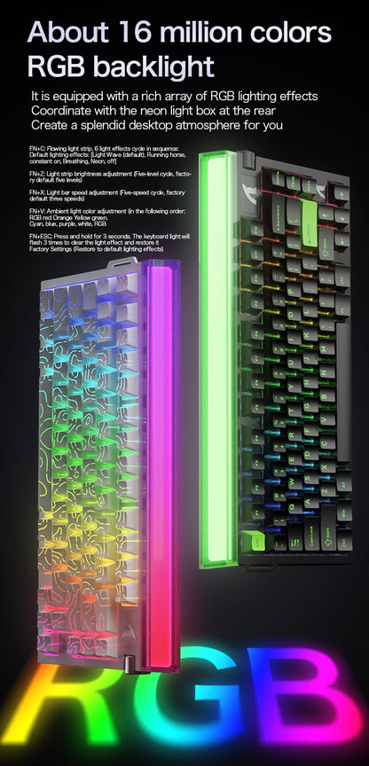 R85 ATTACK SHARK R85HE Magnetic Keyboard Wired 0.005mm RT 8K+ Hz 256K RGB Gaming Keyboard Neon Lightbox for Esports Gaming