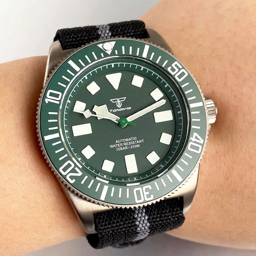 Titanium Case Tandorio 42mm Retro FXD NH35 PT5000 Mechanical Men Watch Sapphire 200M Diver Watches Luminous Montres hommes