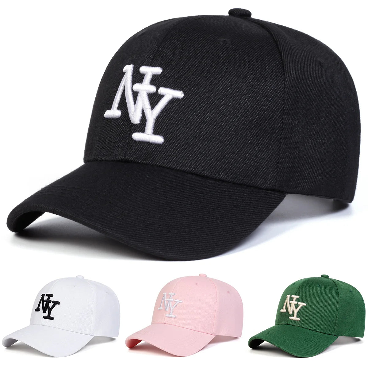 Cappellino da baseball da uomo con ricamo «NY», regolabile, casual, da esterno, adatto per gite primaverili e autunnali, viaggi, spiaggia e feste