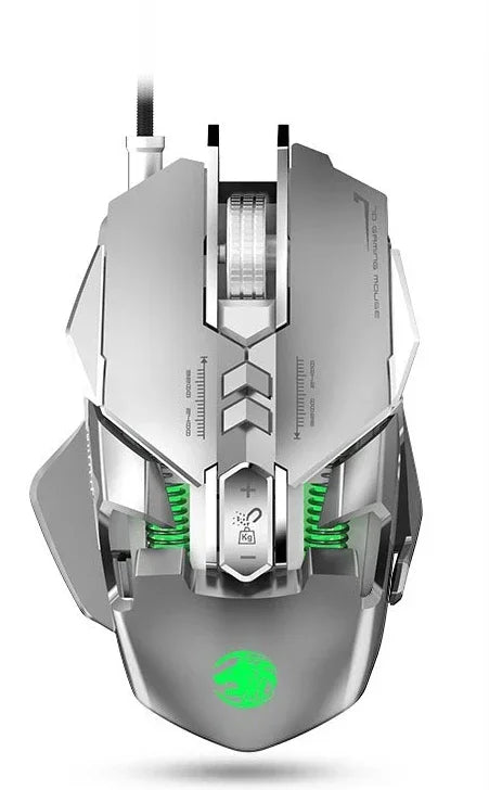 Przewodowa mechaniczna mysz gamingowa RGB 6400 DPI do PC i e-sportu z magnetycznym mocowaniem, DIY i przeciwwagą