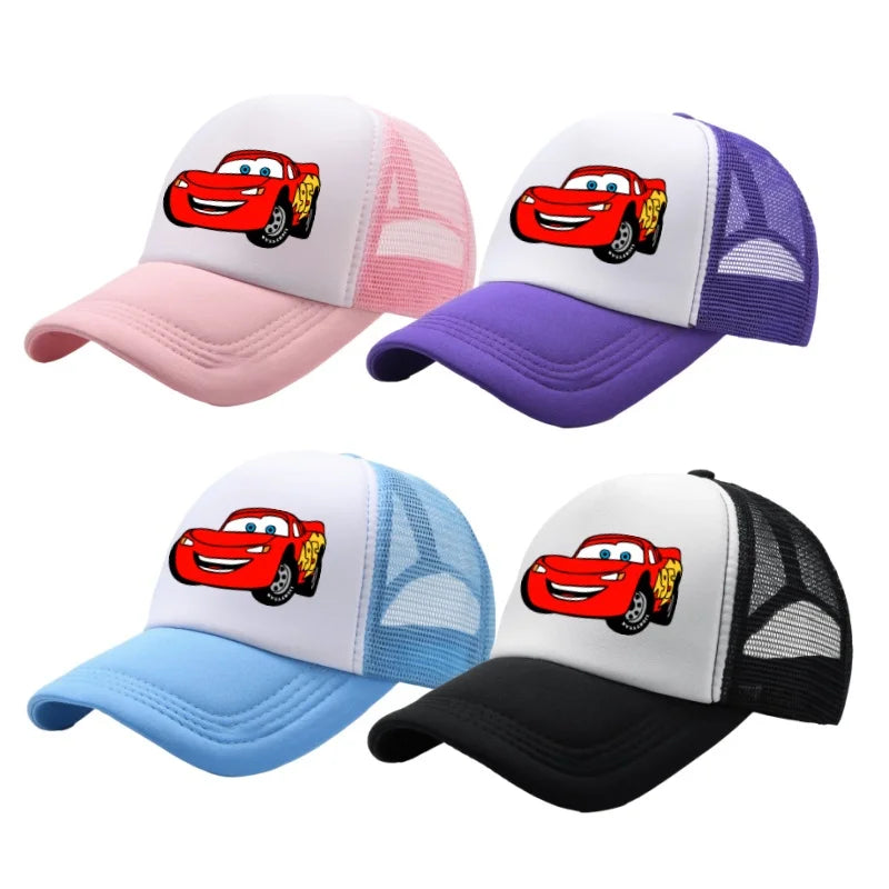 Anime Cars Lightning McQueen Cartoon Figure Print Fashion Baseball Cap Girls Boys Summer Casual Adjustable Sun Hat Birthday Gift