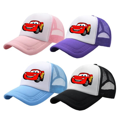 Anime Cars Lightning McQueen Cartoon Figure Print Fashion Baseball Cap Girls Boys Summer Casual Adjustable Sun Hat Birthday Gift