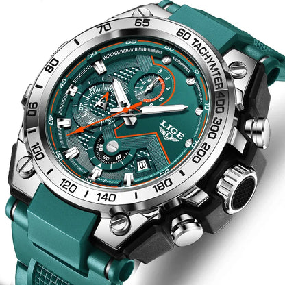 LIGE Luxury Military Watch For Men Waterproof Luminous Silicone Man Watch Quartz High Quality Men's Sports Watches Male Relojs
