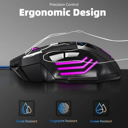 G6 Ενσύρματο Gaming Ποντίκι USB με 7 Κουμπιά, Τροχό Κύλισης, Ρυθμιζόμενη Οπτική Ανάλυση 5500DPI, Εργονομικό Ποντίκι E-sports για Laptop PC Xiaomi