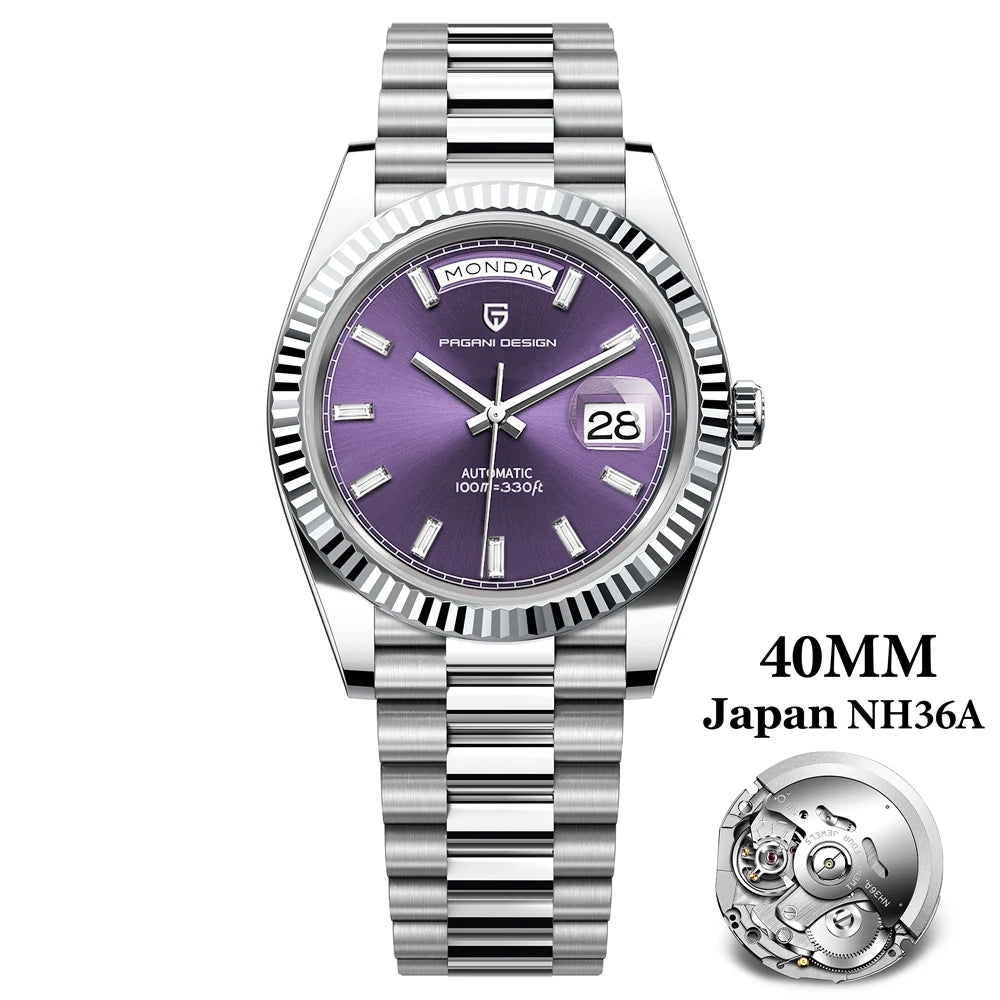 PAGANI DESIGN 2025 New Date Week 40MM Men's Watches Brand Luxury Gold Automatic Watch Men Waterproof Mechanical Wrist watch Men