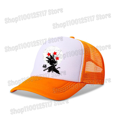 Dragons Ball Baseball Cap Anime Printed Caps Breathable Peaked Hat Cartoon Goku Summer Sports Snapback Mesh Sunhat Children Gift