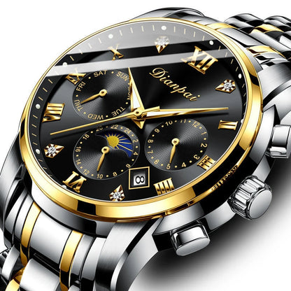 Montre mécanique automatique pour homme Dianpai – Modèle de luxe, étanche, multifonction, doté d'un affichage luminescent, au design tendance.