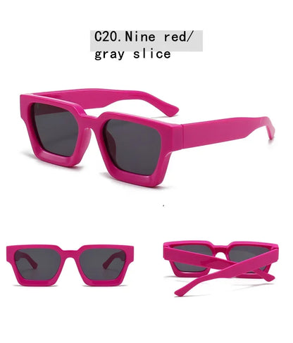 JNPCXI Fashion Square Women Luxury Sunglasses Retro Gradient Blue Designer Men Trending Sun Glasses Shades UV400