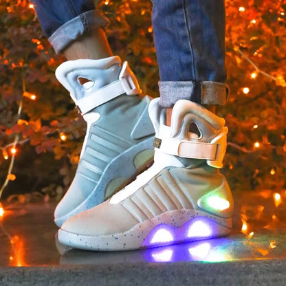 Men Remote Control Led Mag Shoes Fashion Light Up Sneakers Air Shoes Usb Recharging Shoes Back To The Future Boots 1989