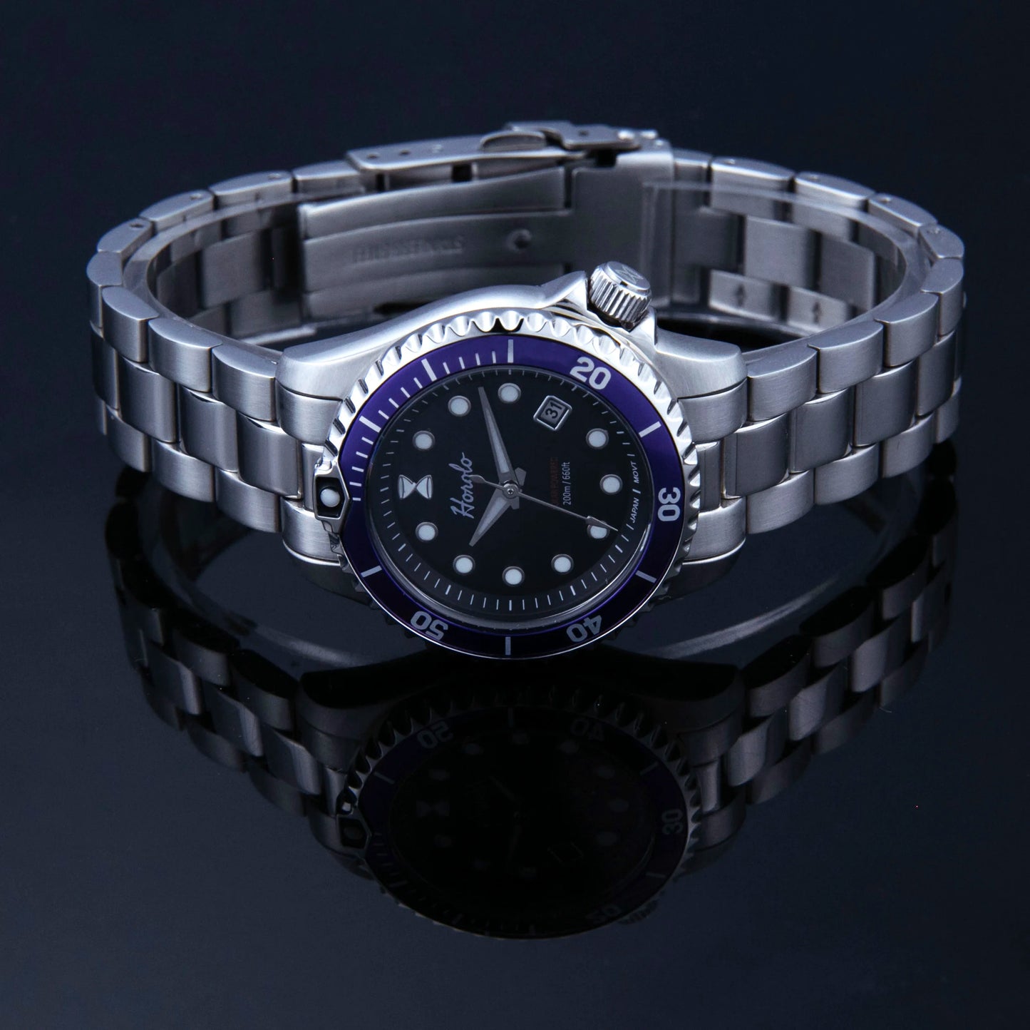Horolo Women' Watches Japan Solar Movement 30mm Luminous Water Resistant Sapphire stainless steel Luxury Watch Gift For Wife
