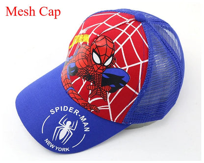 Marvel Anime Figure Spider-Man Cartoon Baseball Cap Cotton Polyester Peaked Cap Boy Girl Headwear Accessories Kids Birthday Gift