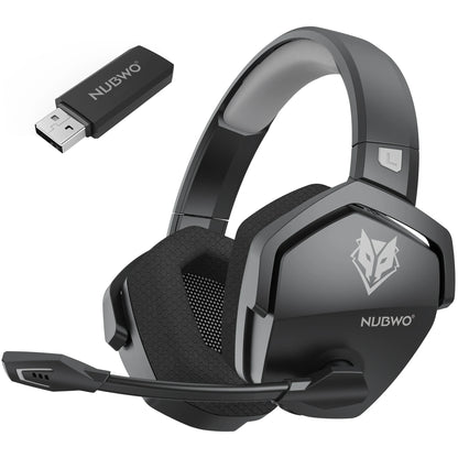 NUBWO G06 Casque de jeu double sans fil avec microphone pour PS5, PS4, PC, mobile, Switch, casque de jeu Bluetooth 5.3 2,4 GHz