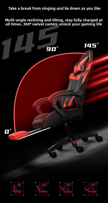 Ergonomikus gaming szék számítógépasztalhoz, dönthető otthoni irodai gaming szék háttámasszal hosszabb játékmenetekhez