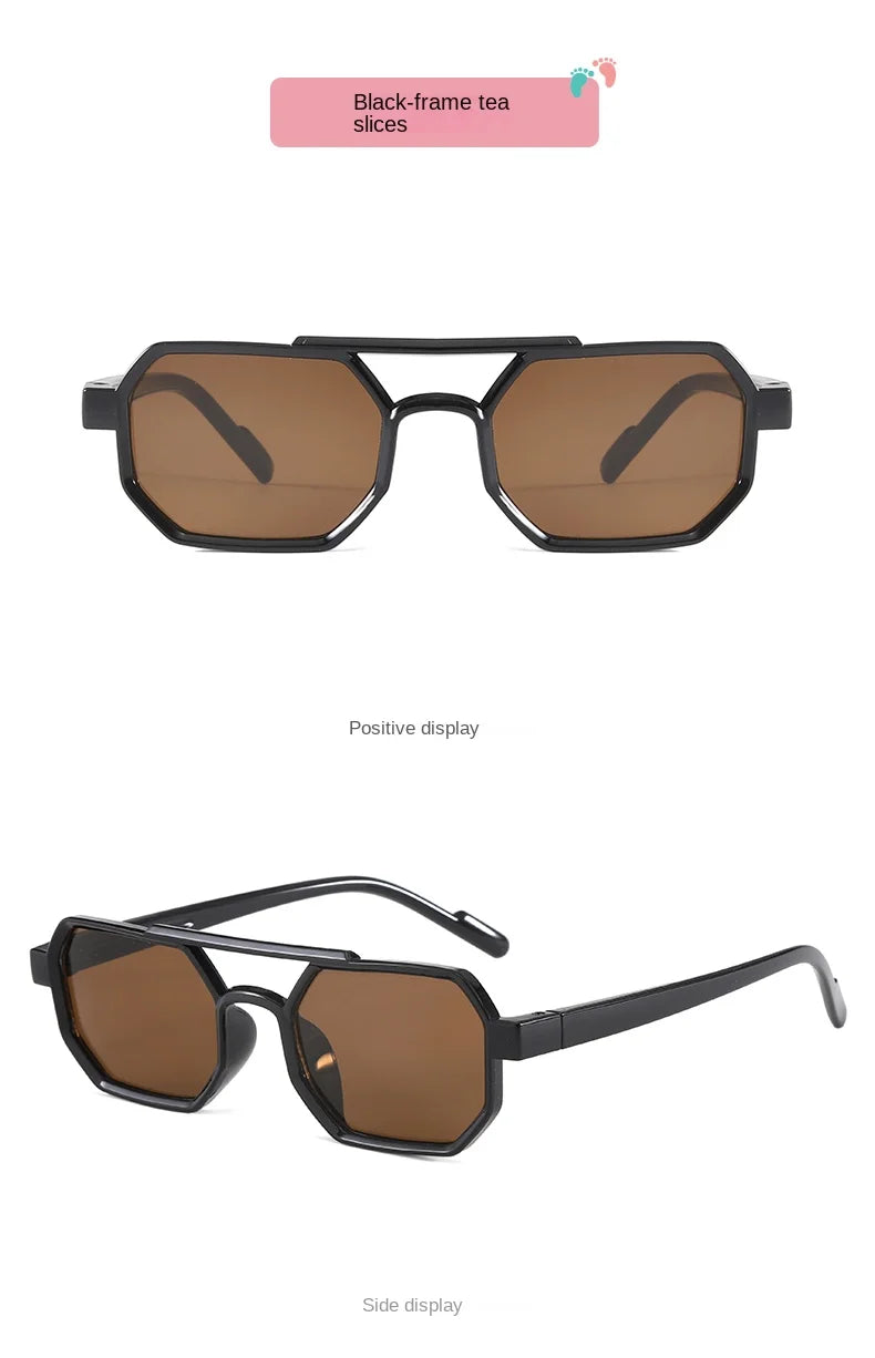 Children’s Sunglasses Vintage Double-beam Sun Glasses UV400 Outdoor Girl Boy Fashion Glasses Classic Square Kids Sunglasses