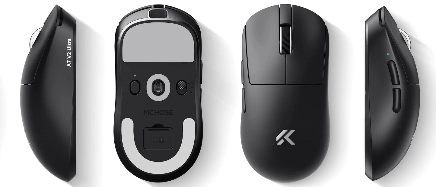 MCHOSE A7 V2 Ελαφρύ ασύρματο gaming ποντίκι με διπλό polling rate 8,000Hz, PAW3950 TI, για gaming, esports και γραφείο