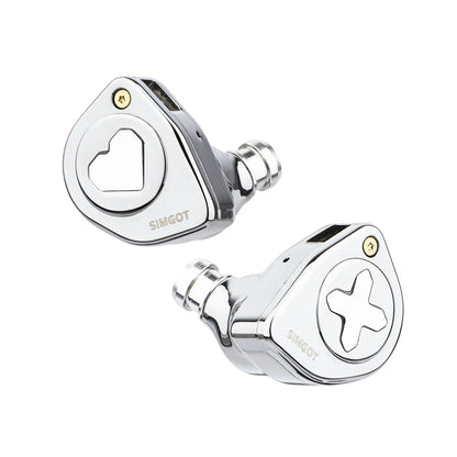SIMGOT EW300 1DD+1Planar+1PZT Hybrid Driver IEM HIFI Earphones with Detachable Nozzles Silver-Plated OFC IEM Cable for Musician