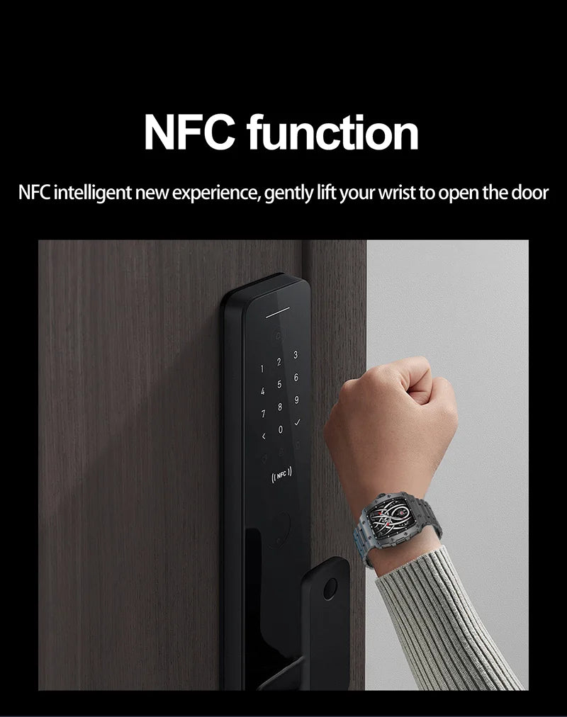 New Trend Smart Watch 1.76 inch AMOLED 3D Dynamic Dial IP67 Waterproof Bluetooth Call NFC Voice Assistant Men Sports Smartwatch