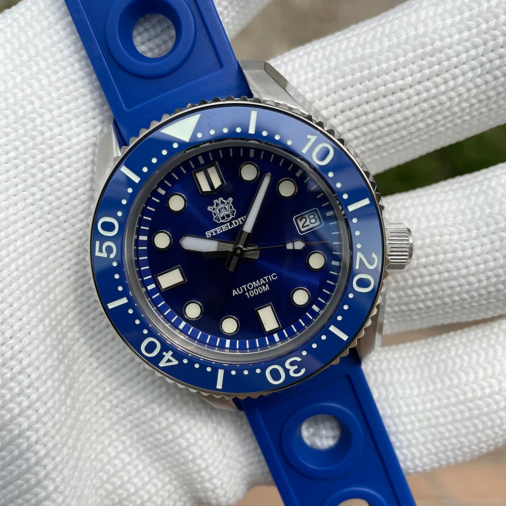 STEELDIVE SD1968 44MM Ceramic Bezel Insert Stainless Steel Case 1000m Waterproof NH35 Dive Watch Automatic