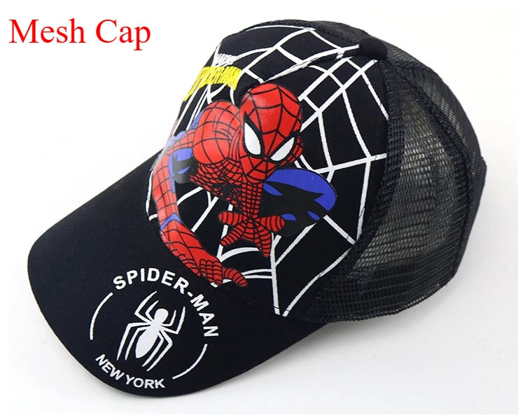 Marvel Anime Figure Spider-Man Cartoon Baseball Cap Cotton Polyester Peaked Cap Boy Girl Headwear Accessories Kids Birthday Gift