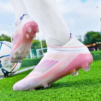 Nouvelles chaussures de football pour hommes, crampons longs antidérapants pour adultes, chaussures de sport pour garçons, crampons d'entraînement en plein air, respirantes et confortables