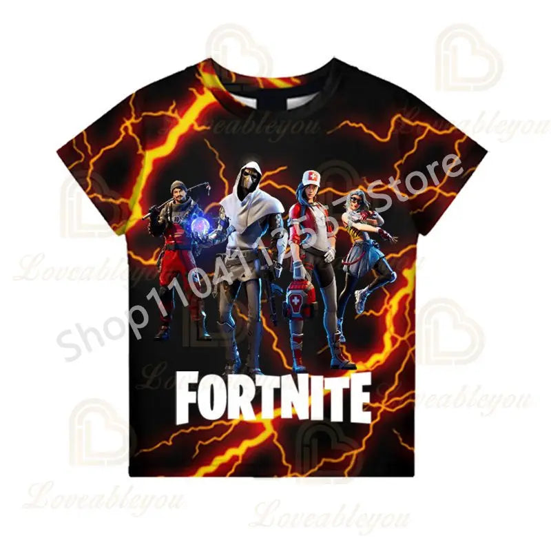 T-shirt de Verão F-Fortnited para Crianças 100-160cm, Promoção Especial, para Meninos, Bebés e Crianças Pequenas, T-shirts Divertidas de Gaming, Moda para Meninas e Meninos, Presente de Aniversário
