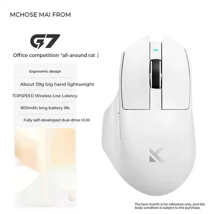 Nová herná myš G7 PRO s trojrežimovým bezdrôtovým pripojením Bluetooth, ergonomická ľahká myš, prispôsobiteľné príslušenstvo pre PC, kanceláriu a hráčov