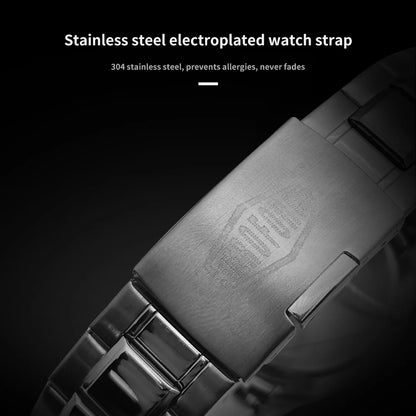 HEROFORCE Business Quartz Watch Men Clock GMT Date Luxury Man Wristwatch Waterproof Luminous Stainless Steel Men's Watches Reloj