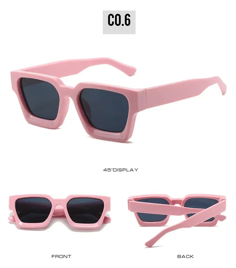 JNPCXI Fashion Square Women Luxury Sunglasses Retro Gradient Blue Designer Men Trending Sun Glasses Shades UV400