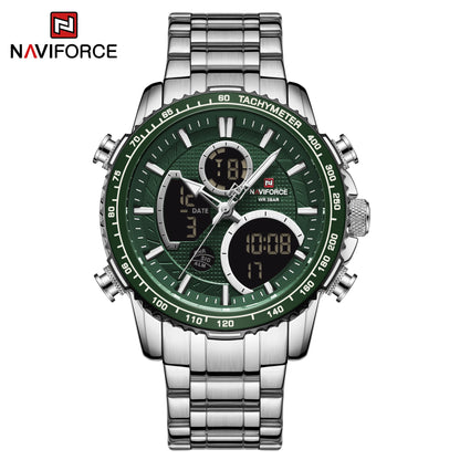 Montre de sport pour homme NAVIFORCE – Montre-bracelet originale de luxe en acier inoxydable, modèle militaire étanche à double affichage