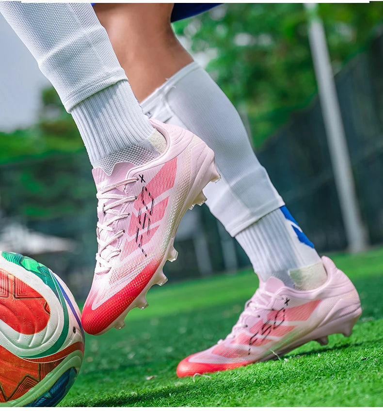 Chaussures de football pour hommes, crampons d'entraînement rapides pour terrain extérieur, chaussures de football à crampons pour terrain synthétique, baskets basses originales unisexes