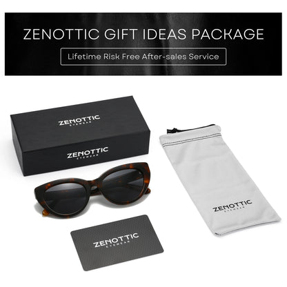ZENOTTIC Retro Cat Eye Polarized Sunglasses Handmade Acetate UV400 Protection Sun Glasses Shade for Women