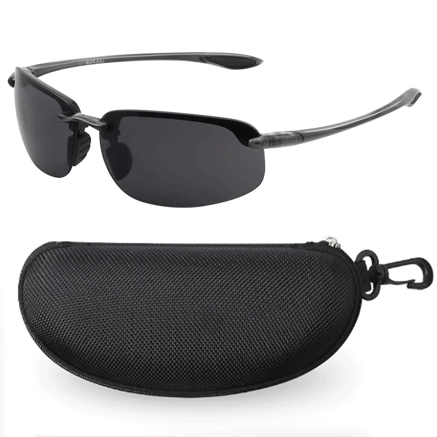 MAXJULI Polarized Sports Sunglasses for Men Women TR90 Rimless Frame Protection for Running Fishing  Driving UV400 8001