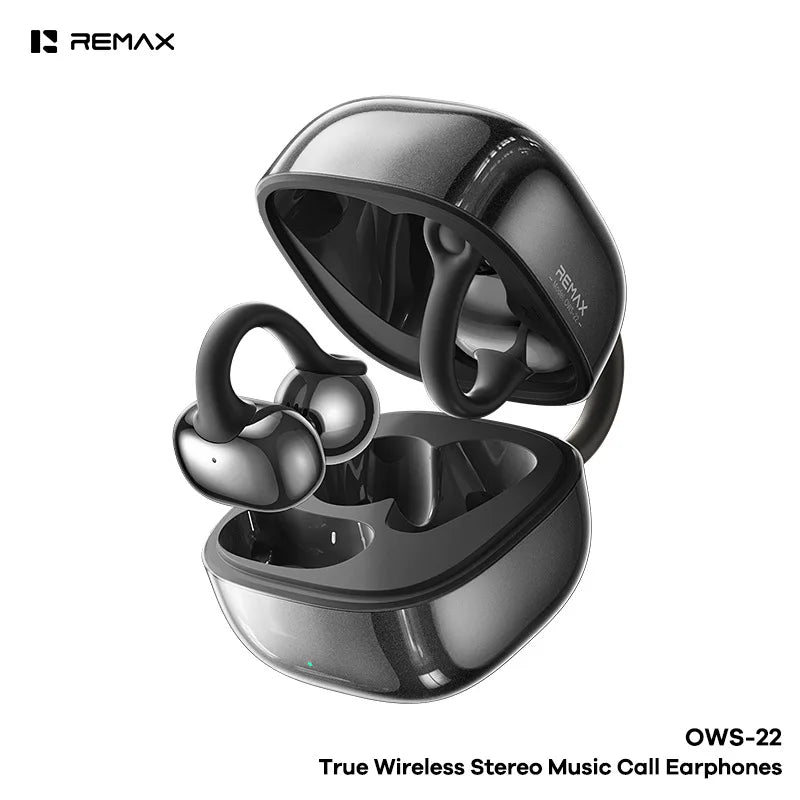 Remax OWS-22 Écouteurs à clip Bluetooth 80H OWS, Écouteurs sans fil à conduction aérienne pour le gaming, la musique, les appels et le sport 2026