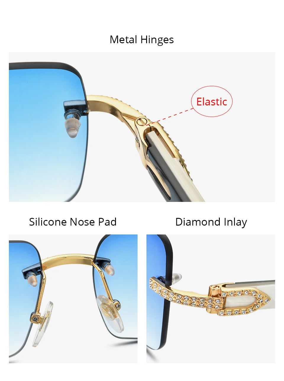 HEPIDEM Buffalo Horn Glasses Men Famous Brand Design Rimless Sunglasses Women Luxury Eyewear Horn-Rim Frameless Buffs Eyeglasses