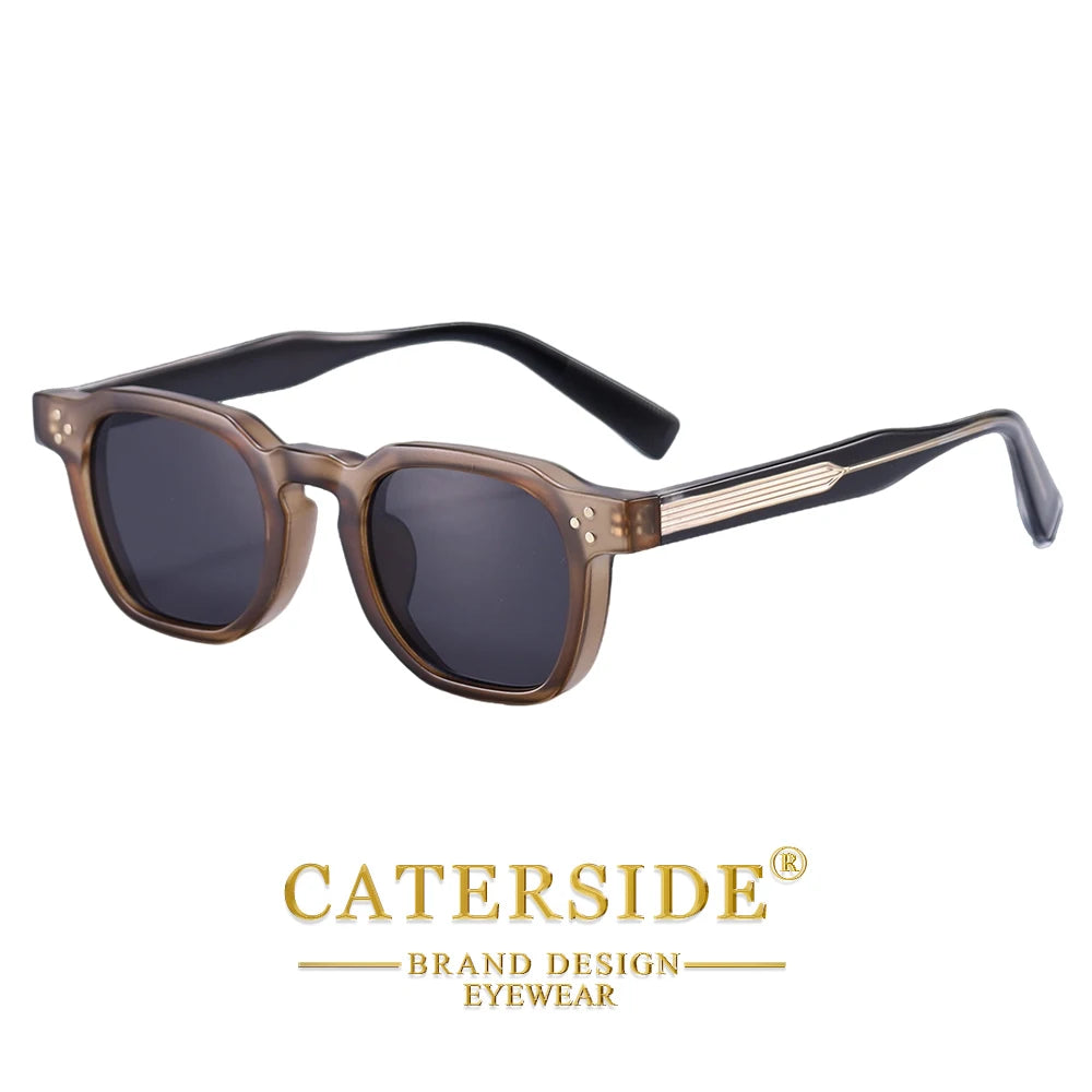 CATERSIDE New Retro Punk Men Sunglasses Square Personalized Design Glasses Women's Fashion Party Glasses Festival Gift 2 Pieces