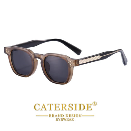 CATERSIDE New Retro Punk Men Sunglasses Square Personalized Design Glasses Women's Fashion Party Glasses Festival Gift 2 Pieces