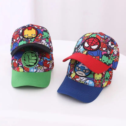 Anime Merchandise Spider-Man, Iron Man, Hulk, Captain America Cartoon Duckbill Hat Creative Fashion Baseball Cap Boys' Sun Hat