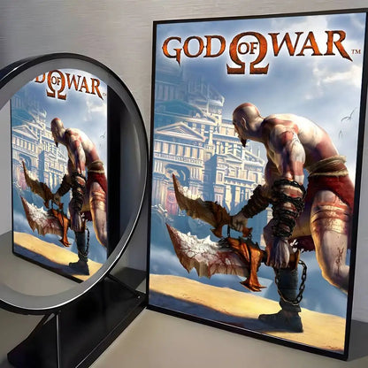 Classic pop God of War Ragnarok poster art HD canvas advanced aesthetic Printing Paper Wall Art for Living Room Home Decor